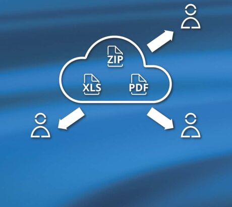 Schematische Darstellung der BENNING Cloud und dem Teilen der Dateien mit mehreren Benutzern in der Cloud